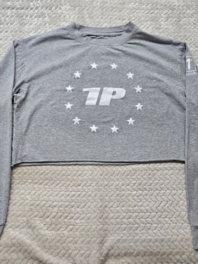 1st Phorm Long Sleeve Crop Top Womens Medium Gray